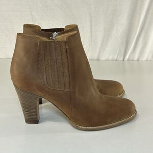 Aquatalia TAI SPORT CALF Brown Leather Ankle Heeled Booties Boots Women’s 7.5